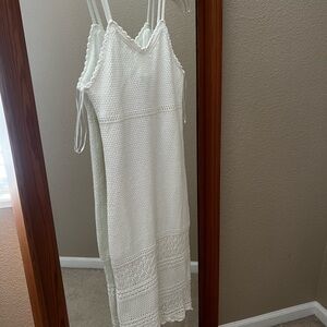 Elegant White Crochet Dress